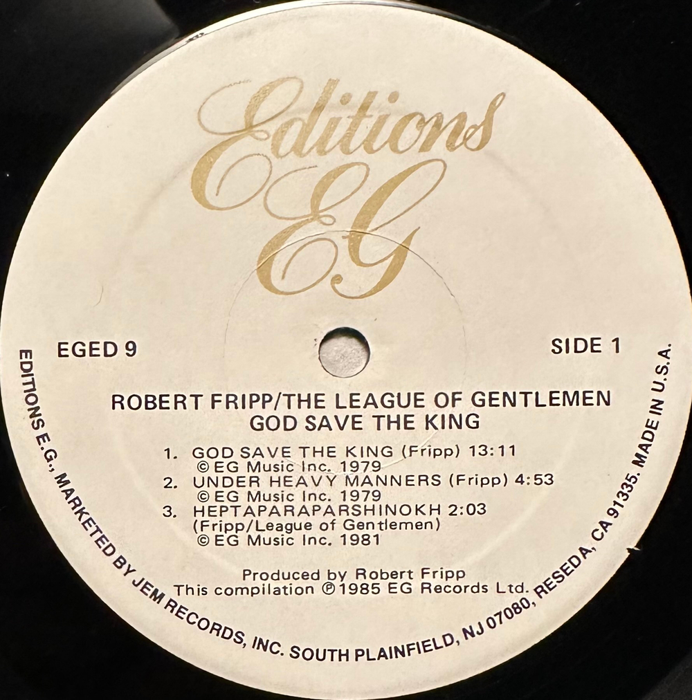 Robert Fripp / The League Of Gentlemen - God Save The King (США 1985г.)