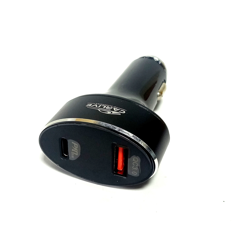 Автомобильное З/У USBQC3.0+PD25W+вольтметр CarLive CR32