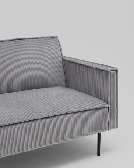 Диван прямой раскладной Кассель велюр рельефный светло-серый