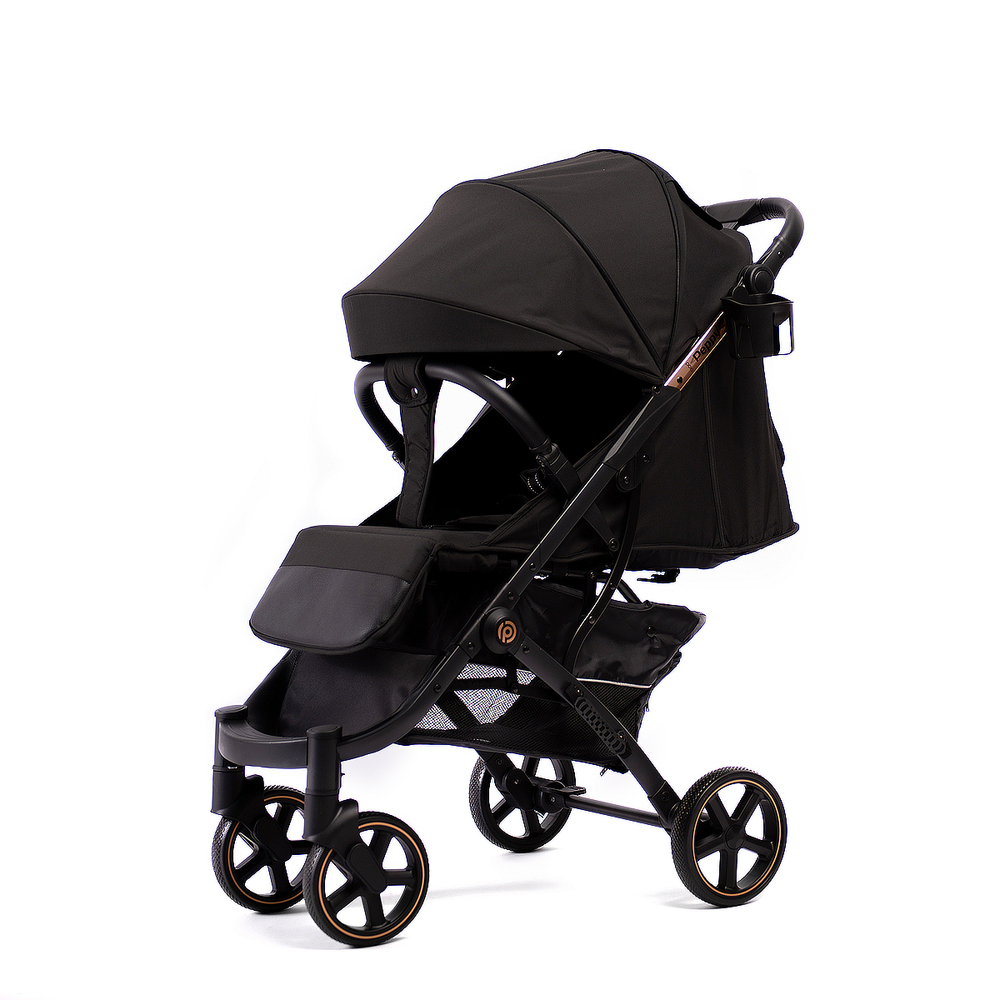 Peppy Коляска прогулочная Polo 2.0 (rose black) хром рама, сумка