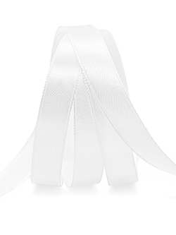 Лента атласная 1.2 см х 22.86 см белая, 1 шт