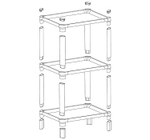 Полка прямоугольная малая (3 секции) 340х280х527