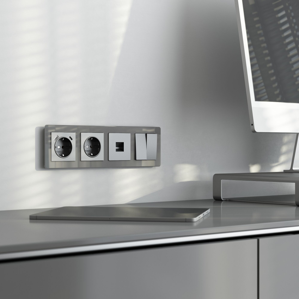 Рамка из акрила на 4 поста Acrylic графит W0042704