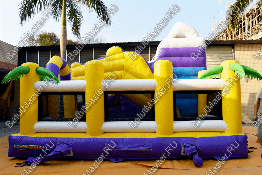 Коммерческий батут "Белый клык" с не механизированной головой, размер 6*6*4 м