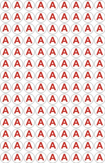 Набор наклеек для аварийных светильников "А", 126 шт., 2х2 см.