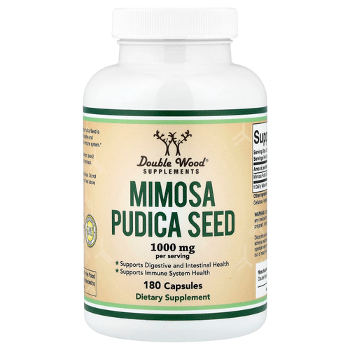 Double Wood Supplements, семена Mimosa pudica, 180 капсул (500 мг в 1 капсуле)