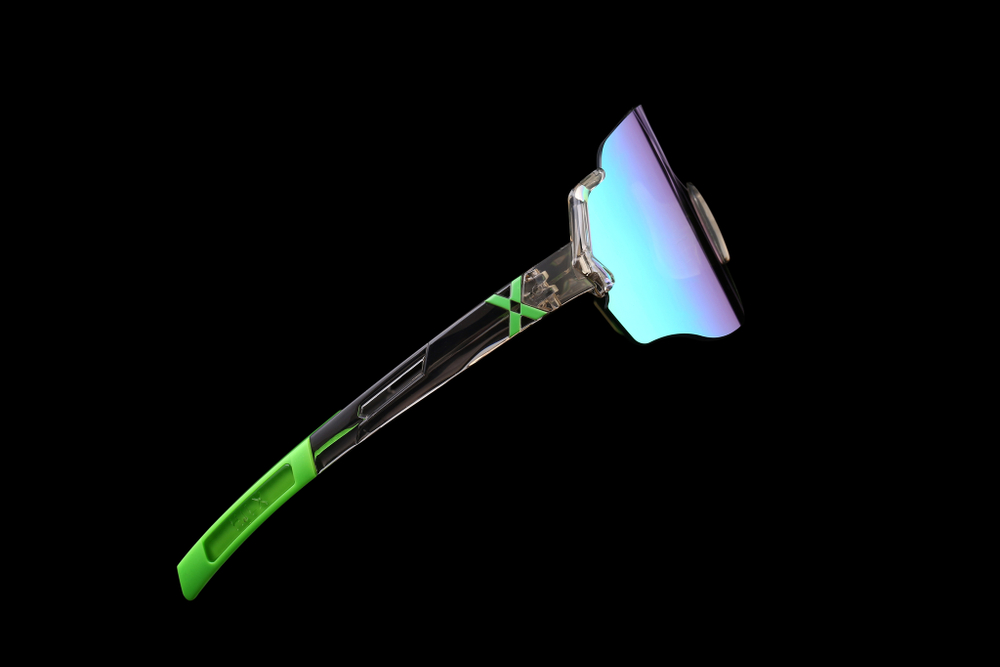 Спортивные очки HILX Savage (L) Shiny Crystal Grey Green / Green Lens