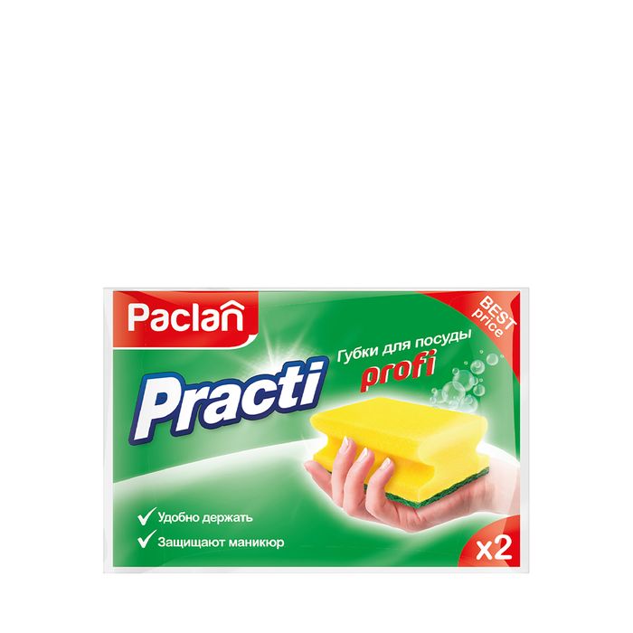 Paclan Practi Profi Губки для мытья посуды 2 шт