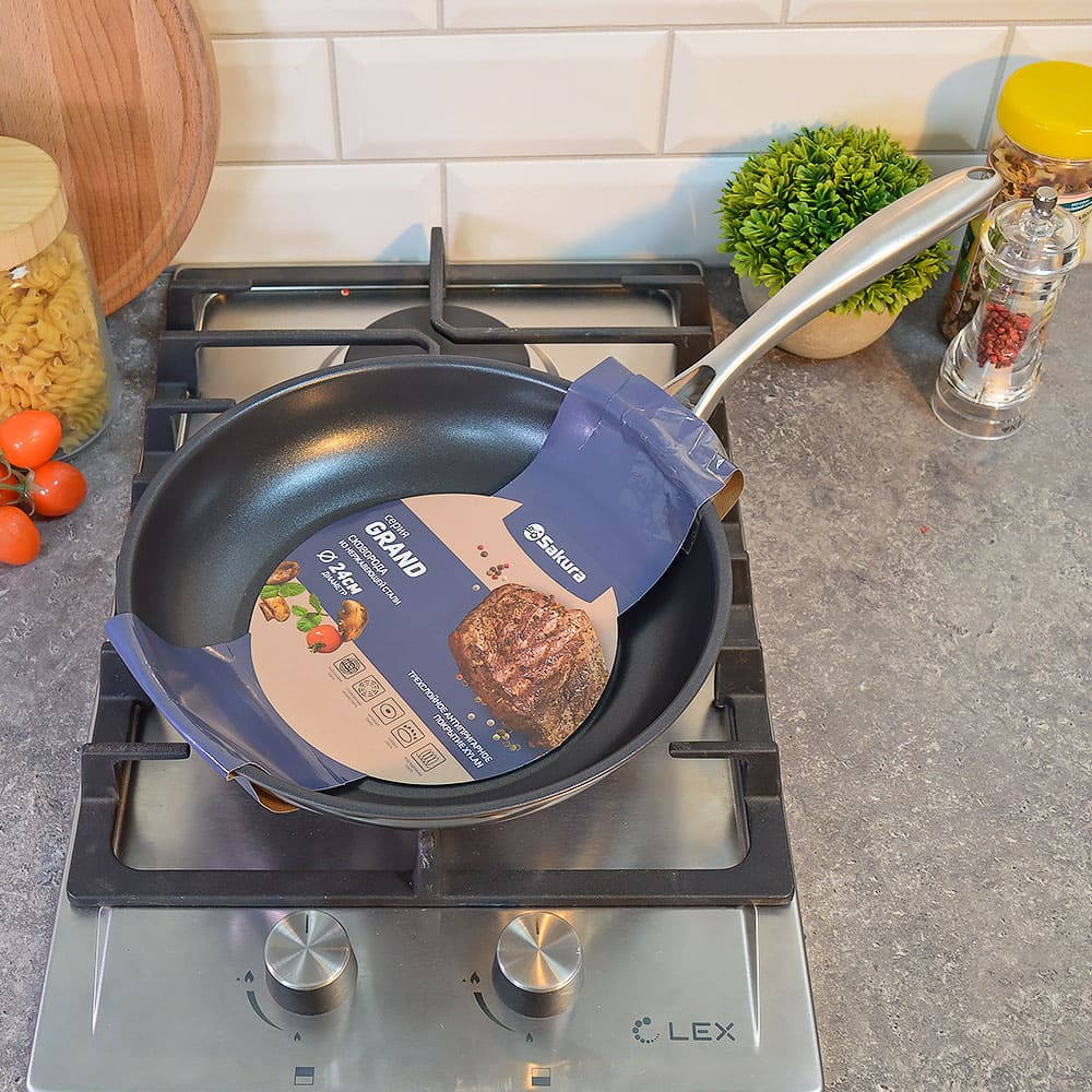 Сковорода 24см "Grand", нерж, покрытие Xylan, индукция, черная