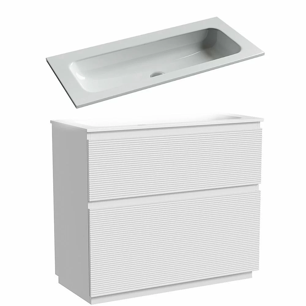 Тумба с раковиной Sancos FOLK Floor FL100FW/CN7013wx 100 Bianco