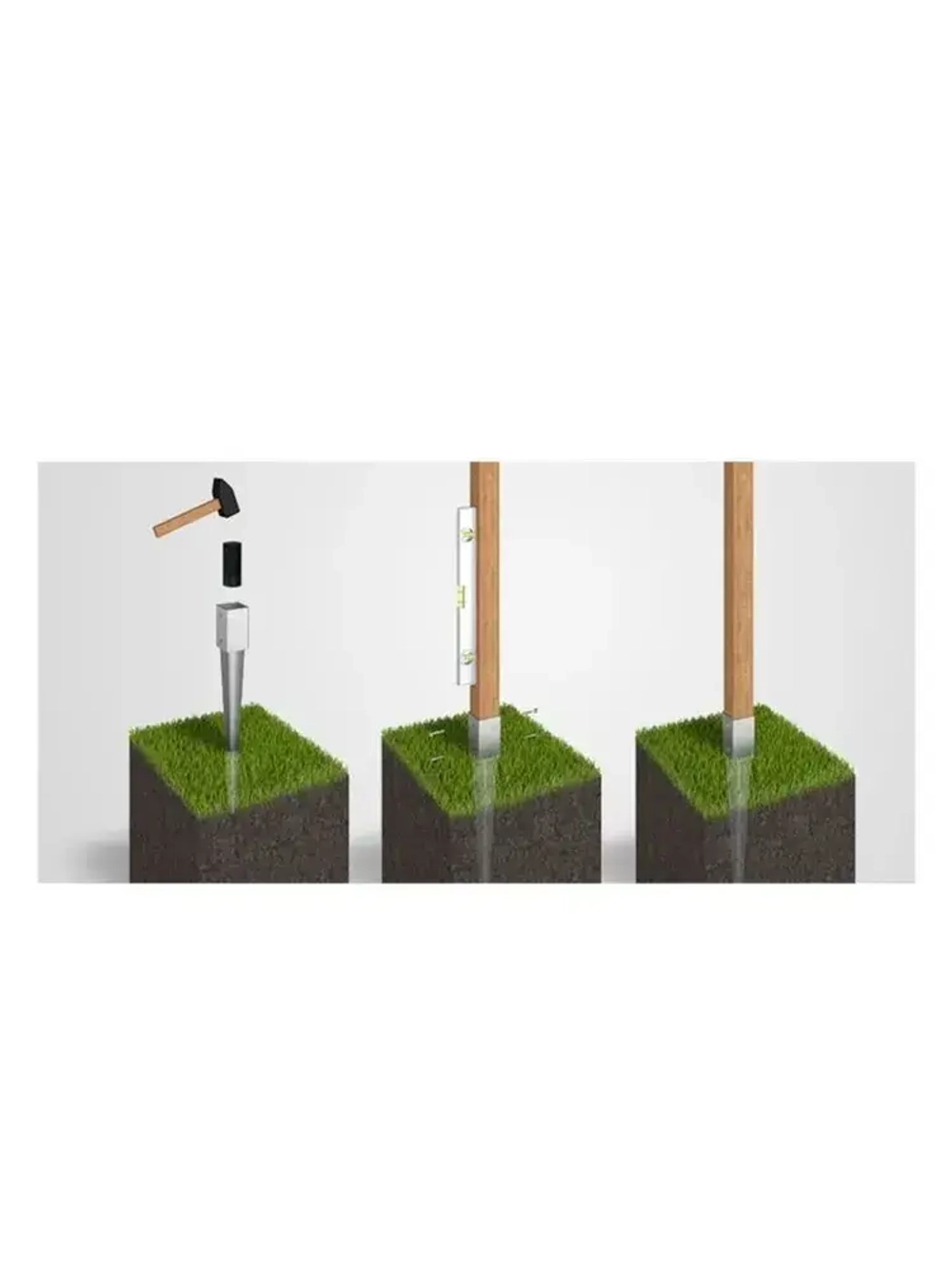 100мм/ 4шт/Крепеж для стоек в землю/Основание колонны/Забивное основание для столба ks 101/4шт.