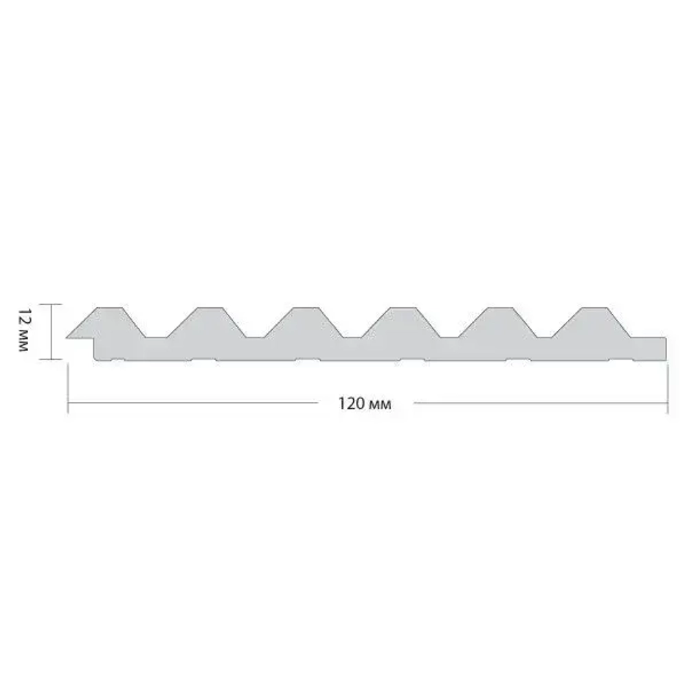 Стеновая панель 3D RAIL EAST (2700х120х12мм) Риф Белая
