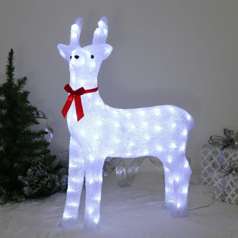 Фигура светодиодная «Загадочный олень» 55*24*75 см, 100 ламп LED, авторежим, 220V, Белый