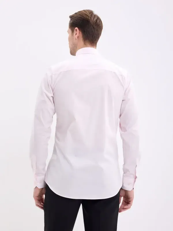 Рубашка на высокий рост LONG SLIM FIT с длинным рукавом, бледно-розовая