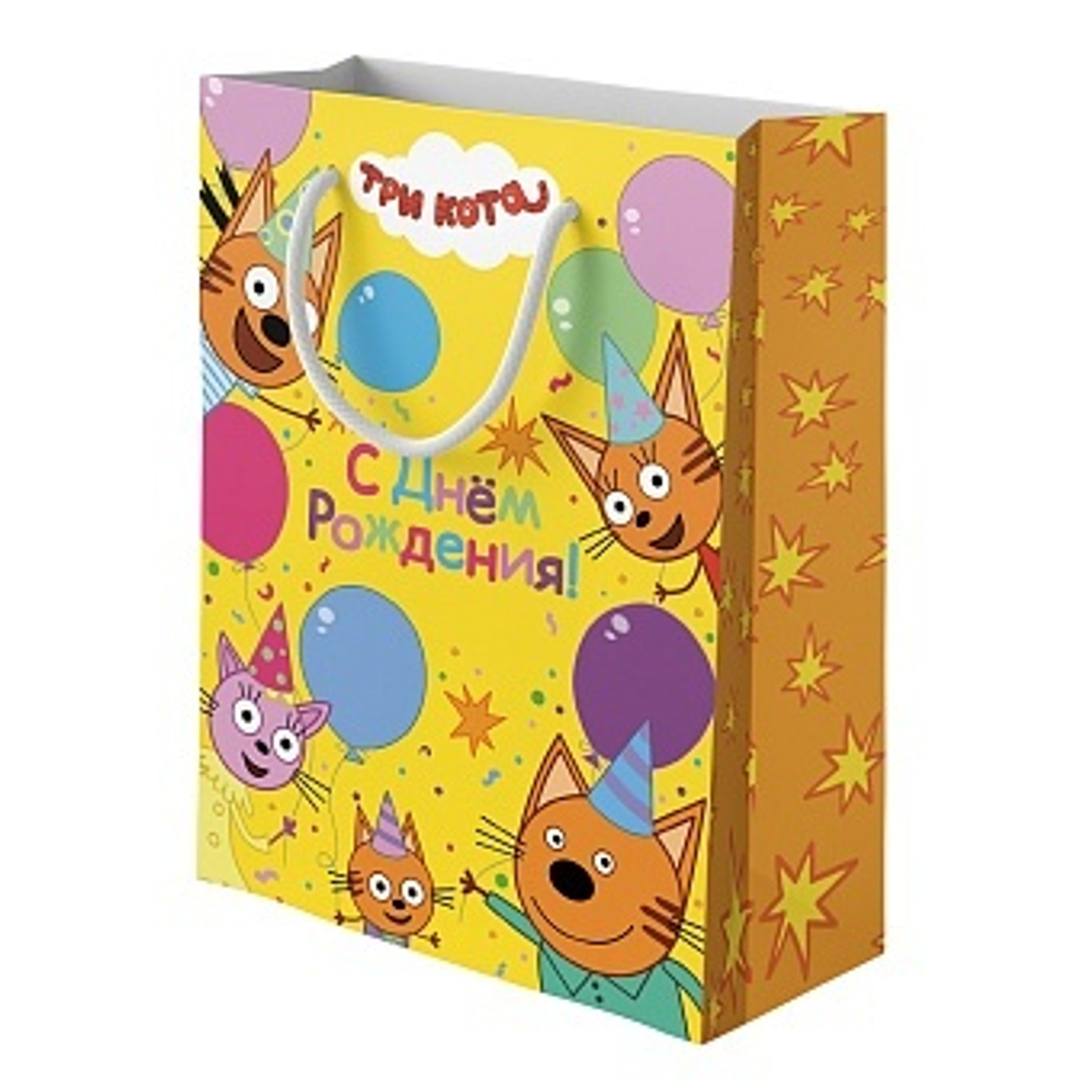 Пакет подарочный Три Кота С Днем Рождения! 70*50*20 см.