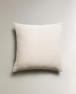 Zara Home наволочка декоративная из льна, молочный