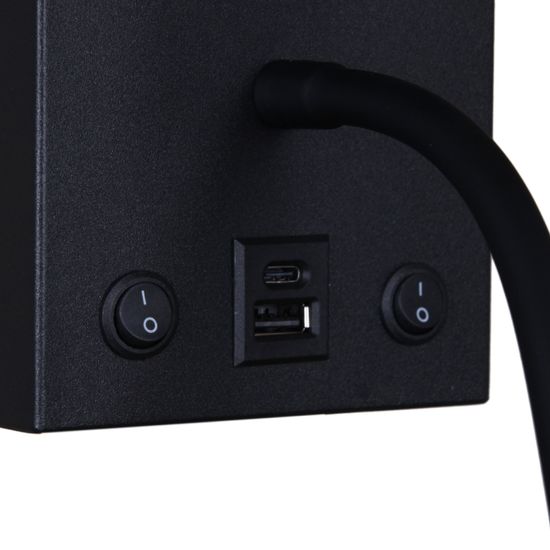 86210-9.2-001KT LED3W+E14 BK светильник настенный