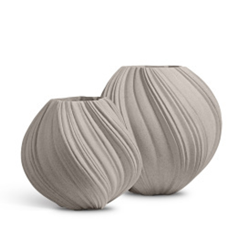 Кашпо-ваза TREEZ Effectory Dune Сферическая Дизайн-ваза Белый песок д-65 см, в-60 см 1/1