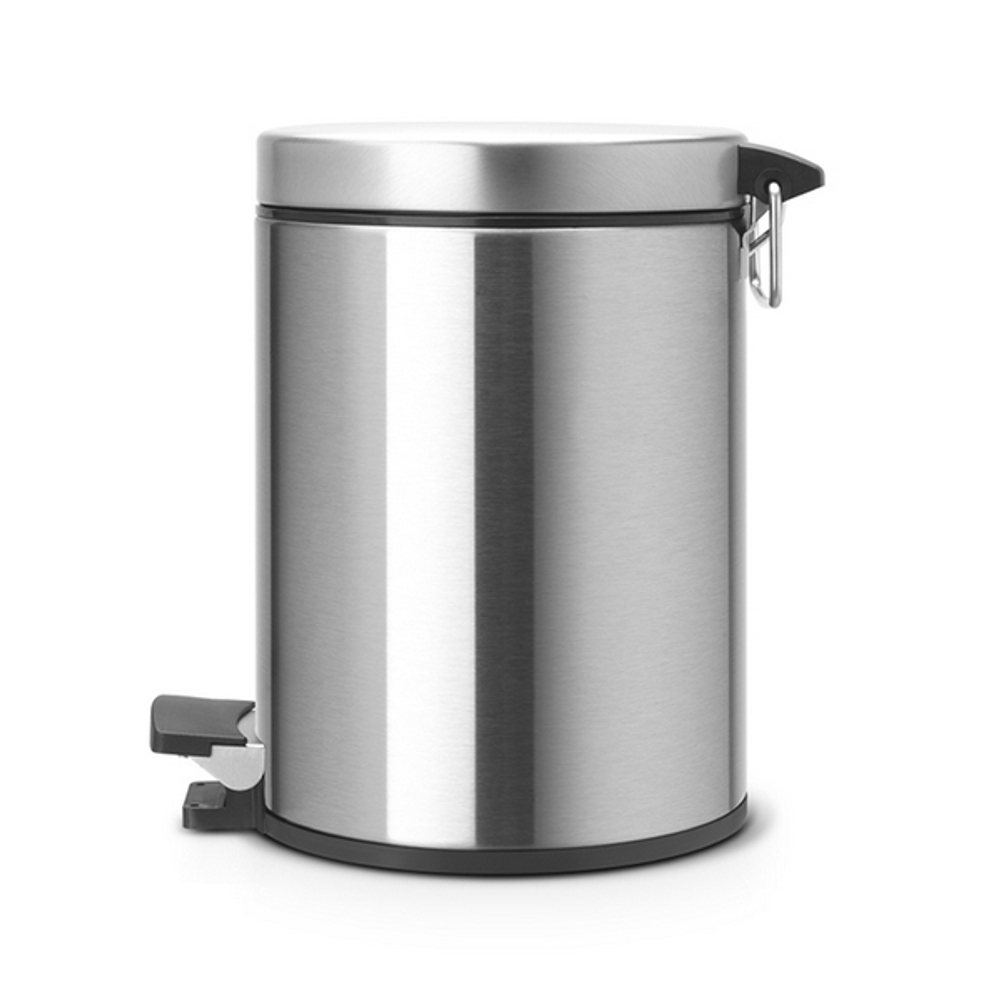 Ведро для мусора Brabantia матовая сталь с защитой от отпечатков пальцев 3л вид сбоку