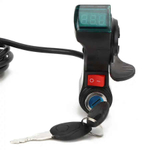 Вольтметр с замком зажигания, кнопкой и курком для электросамокатов (кабель 2 метра)