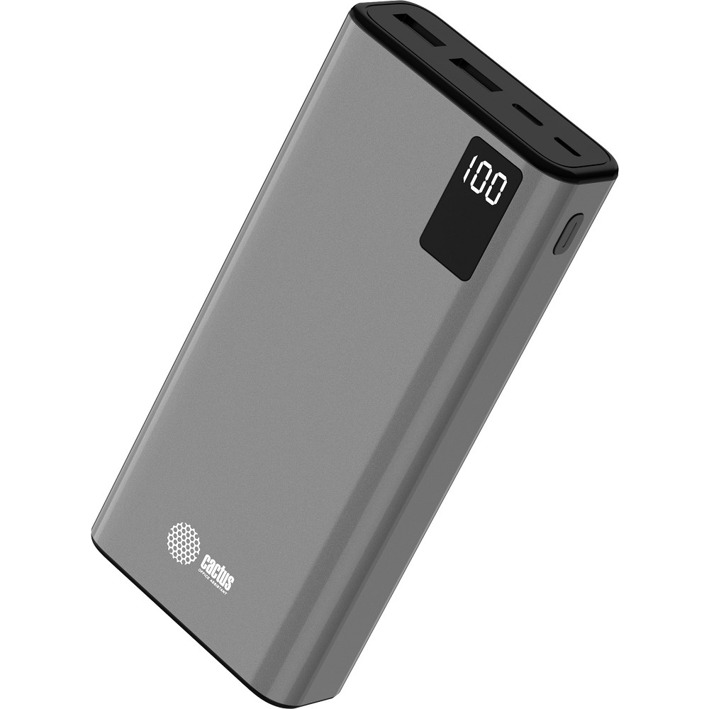 Мобильный аккумулятор Cactus CS-PBFSFA-20000 20000mAh 4.5A 2xUSB-A/USB-C серый