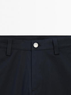 Massimo Dutti Зауженные джинсовые брюки из смесового хлопка, темно-синий
