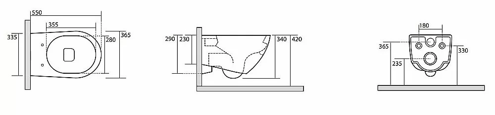 Унитаз подвесной Kerasan Aquatech 3714 Белый, безободковый