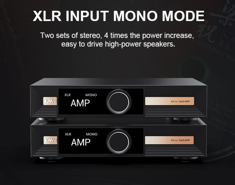 Усилитель мощности SMSL VMV A1 PRO, GaN, RCA, XLR, черный