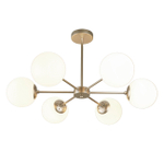 Светильник на штанге 6x40Вт E14, металл/стекло, шампань