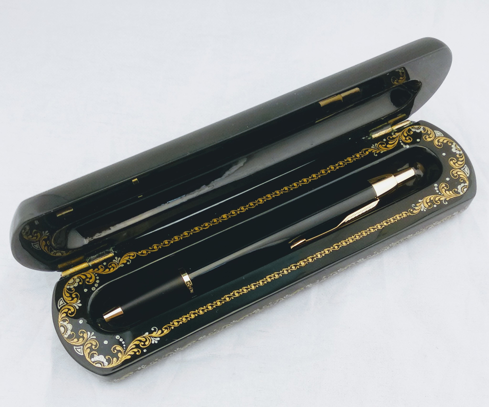 Шкатулка-пенал для ручки "Москва. Зима" худ. А. Чигарева 17.5х4.5см