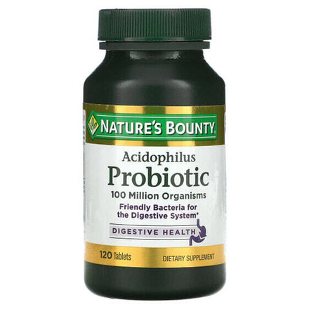 Для пищеварительной системы Nature's Bounty, пробиотик с ацидофильными лактобактериями, 120 таблеток