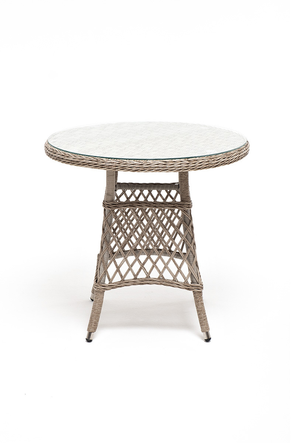 "Эспрессо–80 L" обеденная группа плетеная, цвет бежевый