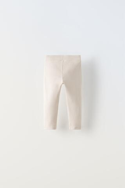 ZARA ЛЕГИНСЫ В РУБЧИК С НАШИВКОЙ, КАМЕННО-СЕРЫЙ