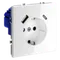 Розетка встраиваемая VOLTUM S70 с заземлением и защитными шторками, 16А, с USB, A+С, (белый глянцевы vls040501