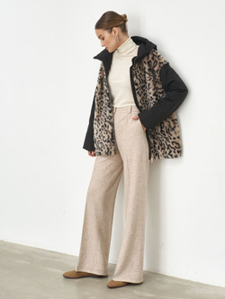 Шуба женская чебурашка тедди с капюшоном короткая, SilverFox (арт. 2204-021-7,4)