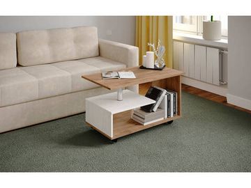 Стол журнальный КОНСУЛ-5 дуб крафт табачный / дуб крафт белый