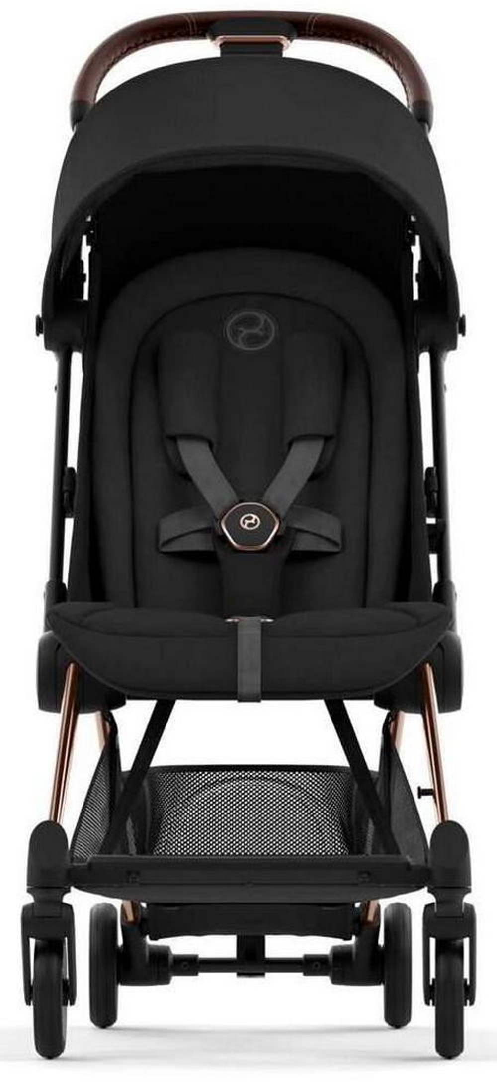 Коляска Cybex Coya Rosegold Frame Cloud G i-Size Moon Black Plus Sepia Black с дождевиком и бампером