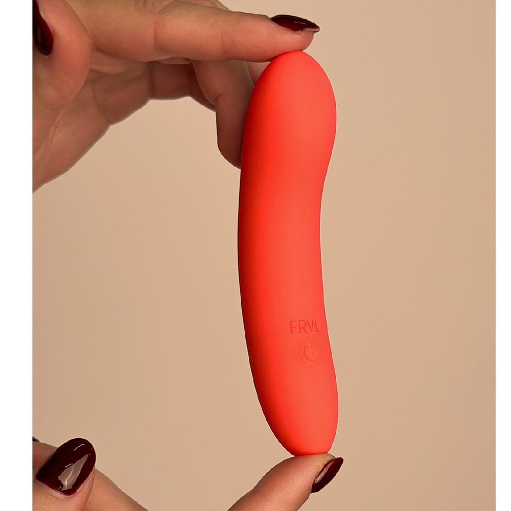 Минивибратор перезаряжаемый Atom коралловый 11,5 см