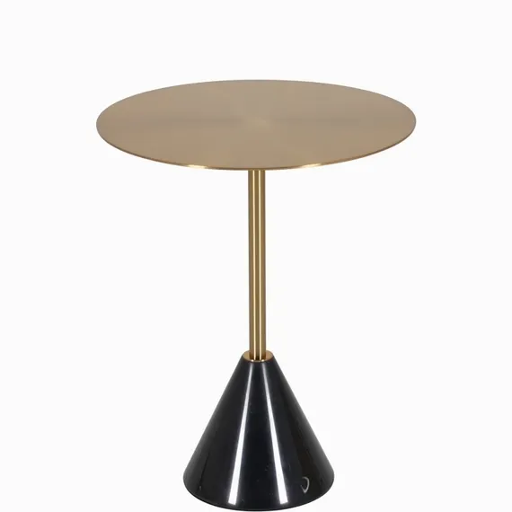 Кофейный стол Solo Marble Ø40х50 см, черный мрамор, золото