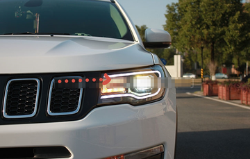 Передние фары Джип Компас 2017-2019 V3 type [комплект Л+П, ходовые огни; электрокорректор]