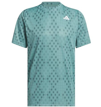 Мужская теннисная футболка Adidas Club Tennis Climacool Graphic - powder tea/preloved teal