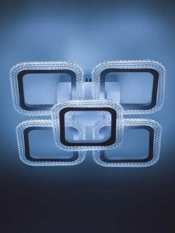 Люстра потолочная светодиодная с пультом ДУ Rivoli Nikki 6112-105 белая 80 Вт LED 2800К - 6200К, светильник на кухню, в детскую, в спальню