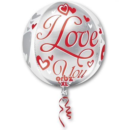 А 3D СФЕРА 16" ILY Сердца парящие G20