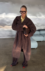 Пальто оверсайз из буклированной шерсти