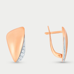 Серьги женские с фианитами из розового золота 585 пробы (арт. 019452-1102)
