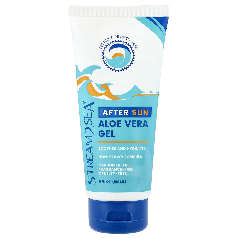 Stream2Sea, Гель с алоэ вера после загара, без отдушек, 180 мл (6 жидк. Унций)