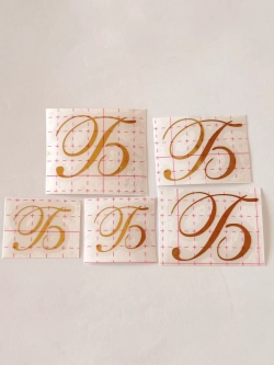 Наклейки свадебные буквы зеркальное золото инициалы " Б "