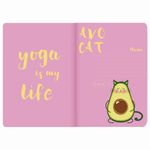 Тетрадь 40 л. в клетку обложка SoftTouch, бежевая бумага 70 г/м2, сшивка, А5 (147х210 мм), МИЛЫЕ АВОКАДО, BRAUBERG, 403770