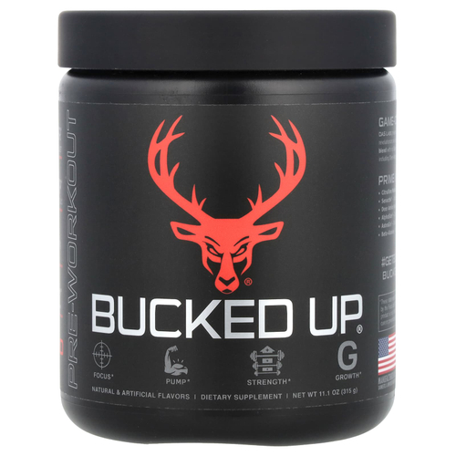 Bucked Up, Перед тренировкой, красная малина, 315 г (11,1 унции)