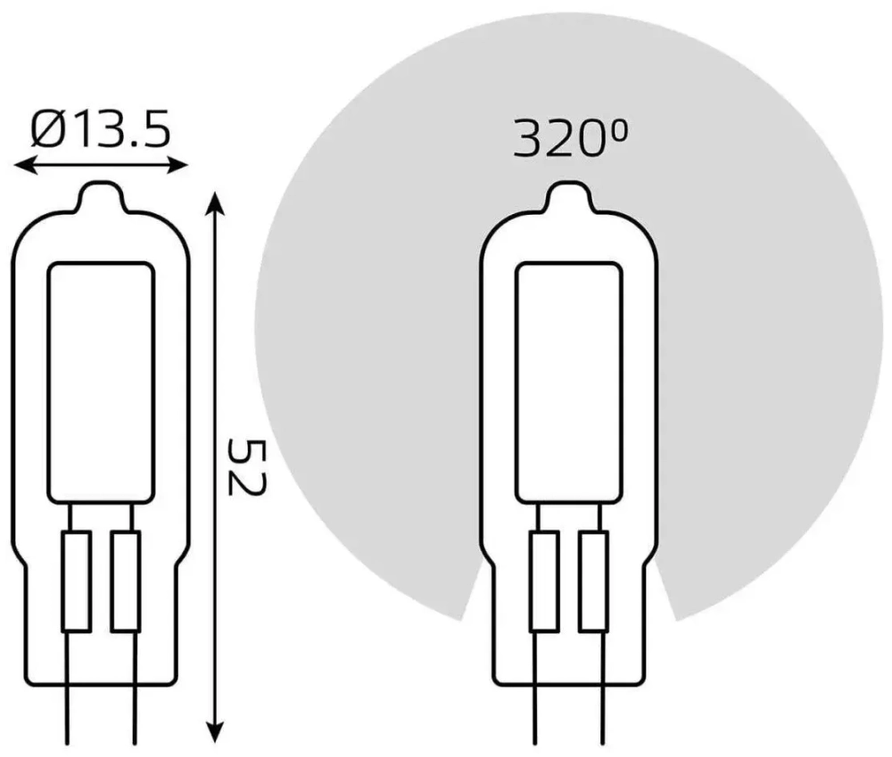 Лампа Gauss LED G4 5,5W АС220-240V 500 lm 4100K стекло  107807205